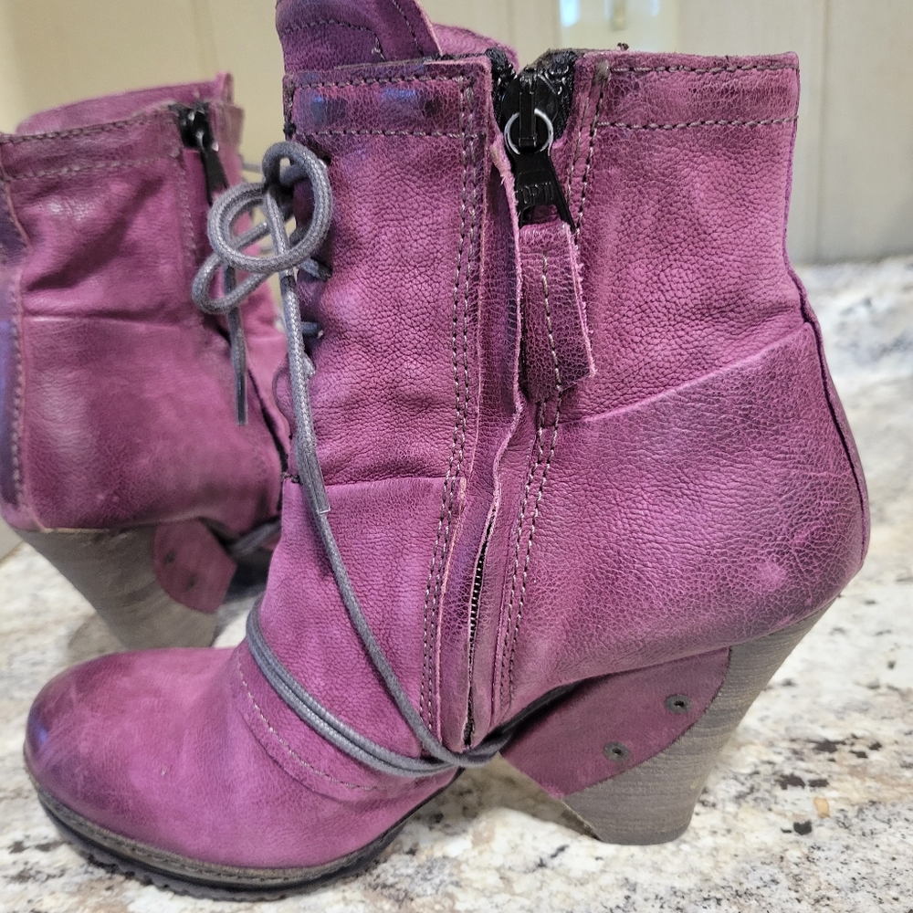 EUC Vintage A.S.98 AIRSTEP Women's PLUM Retro Ankle Boots 38 - Picture 10 of 10